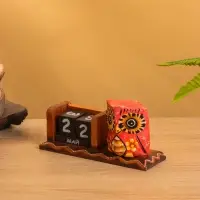 Вечный календарь настольный &laquo;Розовая сова&raquo;, 15&times;6&times;7 см, дерево