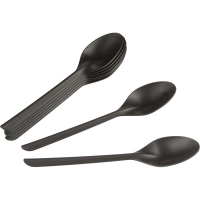 Ложка одноразовая столовая  173,5мм,  черная, ПП, 50шт/уп(4033)