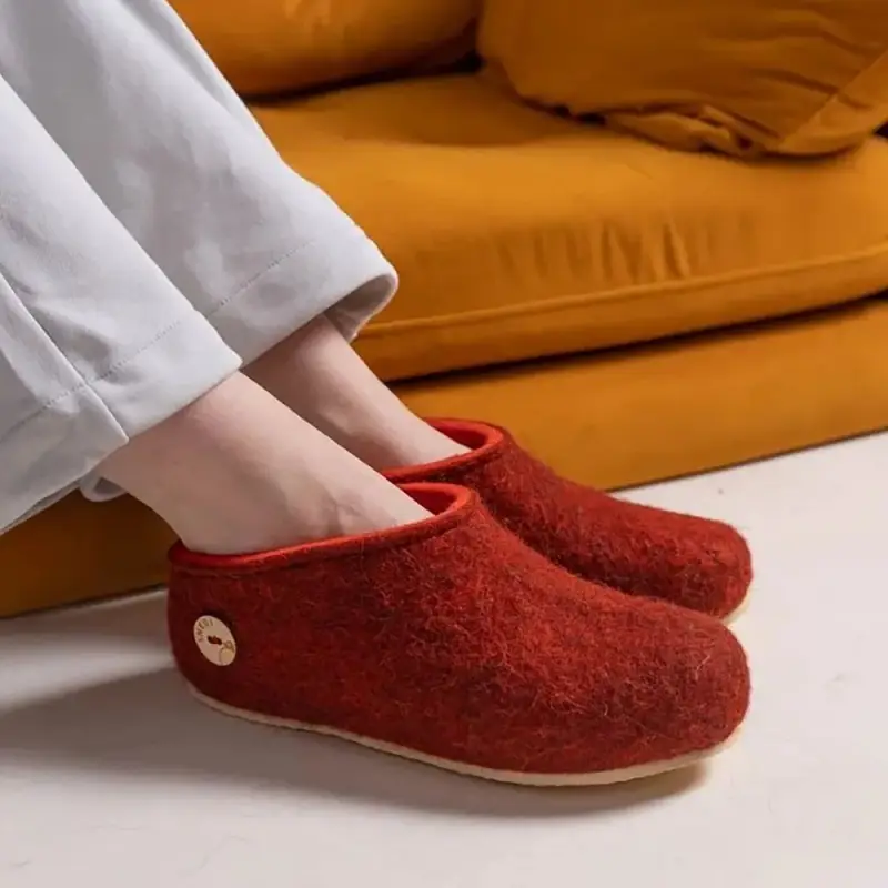 Домашние валенки Cant, красно-коричневые (терракот), размер 35