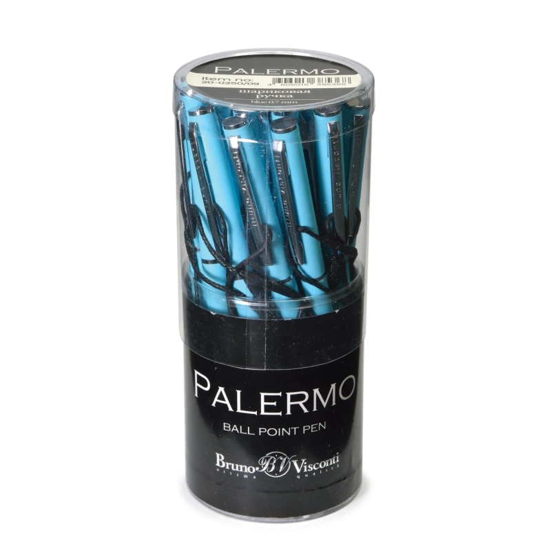 Ручка шариковая автомат. PALERMO бирюз.мет.корп, 0,7мм син 20-0250/09
