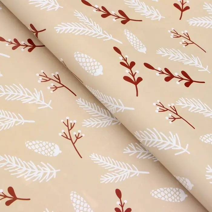 Бумага упаковочная новогодняя глянцевая двусторонняя «Изысканность», 50×70 см