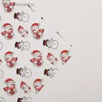 Бумага упаковочная тишью &laquo;Снеговики&raquo;, 50 х 66 см