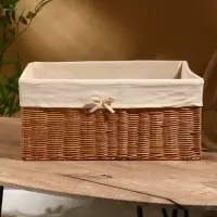 Корзинка прямоугольная с тканевым подкладом, 44×30×20 см, ротанг Корзинка прямоугольная с тканевым подкладом, 44×30×20 см, ротанг