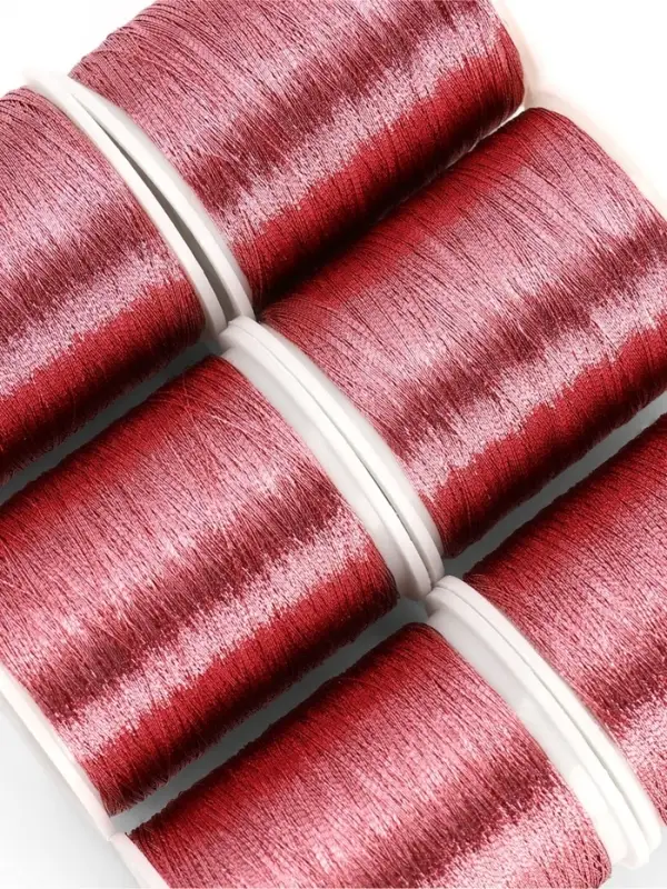 Нитки металлизированные, 91&plusmn;1 м, набор 6 шт., розовые