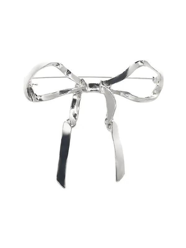 Брошь  Брошь "Бантик" нежность, из металла, цвет серебро