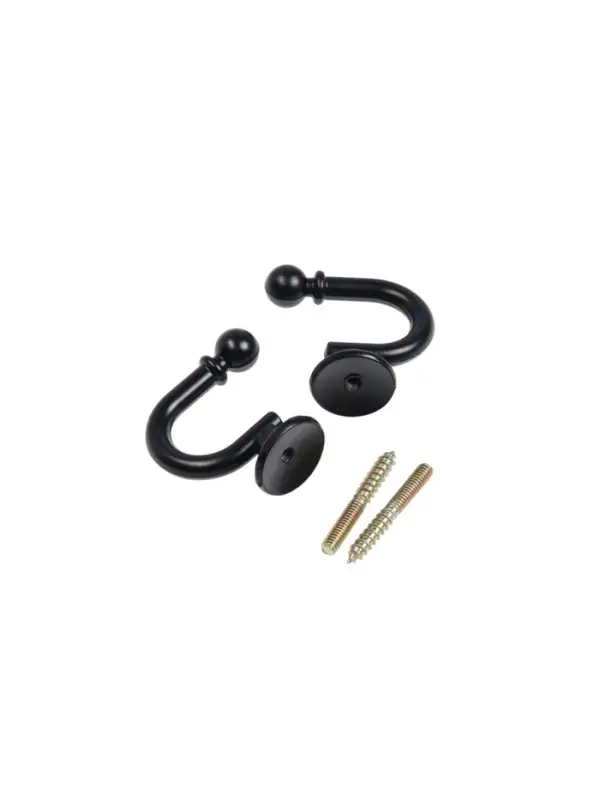 Крючок для штор ТУНДРА KS003, однорожковый, цвет черный, 2 шт Крючок для штор ТУНДРА KS003, однорожковый, цвет черный, 2 шт