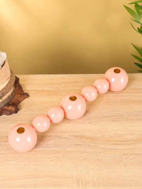 Подсвечник на 3 свечи «Бусы», с 7 сферами, 44×8×8 см, пудровый Подсвечник на 3 свечи «Бусы», с 7 сферами, 44×8×8 см, пудровый