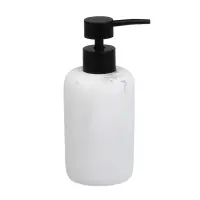 Диспенсер для жидкого мыла тм VETTA Мрамор, 300мл, смола (полирезин), бело-серый, 7,4x7,4x16,5см