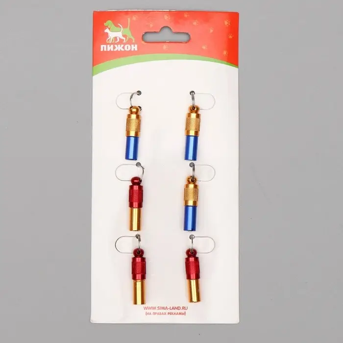 Адресник-капсула под записку, 0.8&times;3.3 см, фасовка 6 шт., металл, цвет МИКС