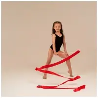 Лента для художественной гимнастики Grace Dance, 4 м, с палочкой, фуксия