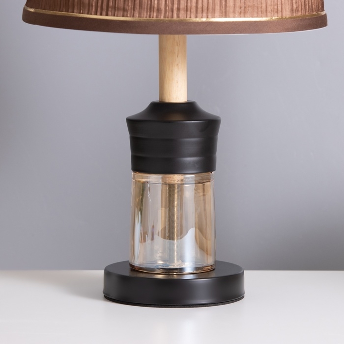 Лампа настольная Лампа настольная "Луиза" 1х40Вт Е27 1х5Вт LED черный/шоколад 25х25х43см