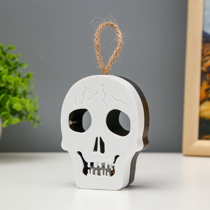 Ночник  Ночник "Череп" LED 1Вт RGB от батареек LR1130  бело-черный 9,5х4х5см RISALUX
