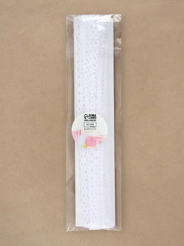 Кружево капроновое, 10 мм, 10&plusmn;1 м, цвет белый