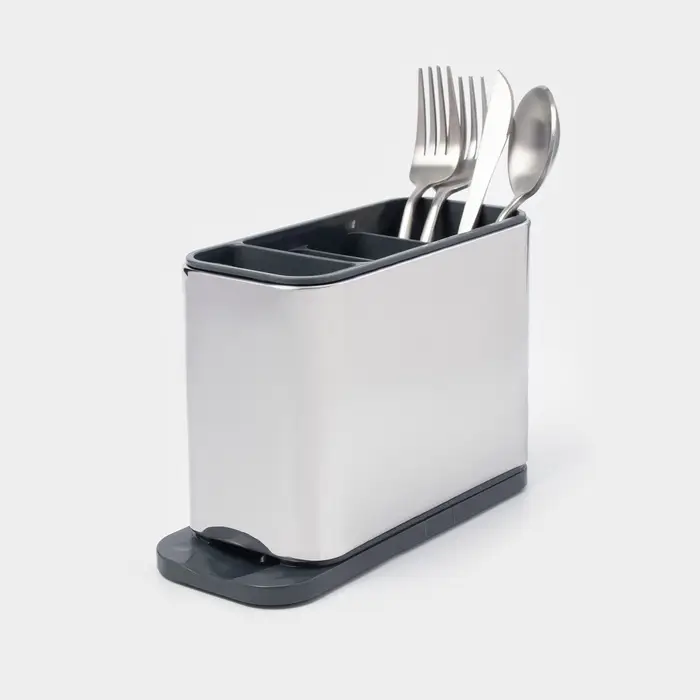 Подставка для столовых приборов Magistro &laquo;Металлик&raquo;, 4 отделения, по верху 18&times;8.3&times;13.7 см, пластик, нержавеющая сталь