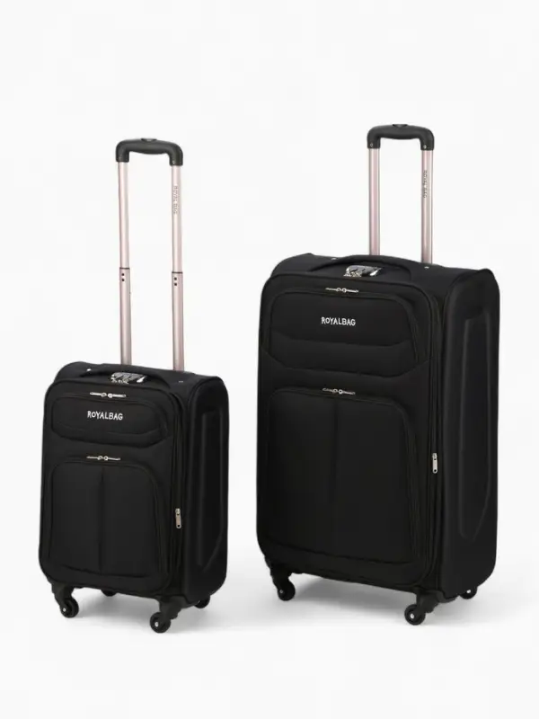 Чемодан 20 Чемодан 20", Текст, 37*23*55, отд на молнии, 2 нар/карм, увелич, код замок, 4 колеса, черный   10872