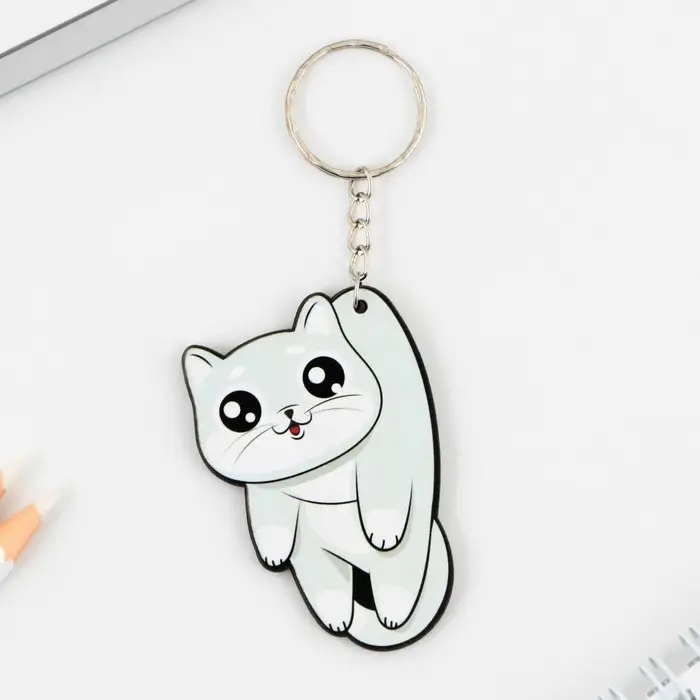 Брелок для ключей деревянный &laquo;Котик&raquo;, 5 х 6 см