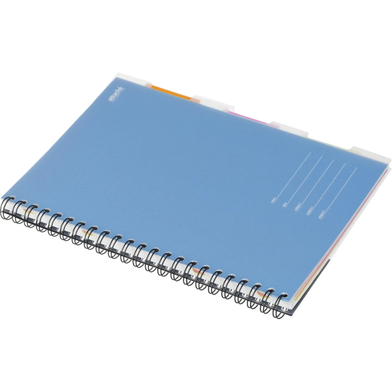 Бизнес-тетрадь 140л,кл,А4,SPIRAL BOOK Синий,евроспир,обл.пласт,раздел.84101