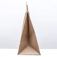 Пакет бумажный крафт 90 г/м², круглая ручка 32×20×37 см