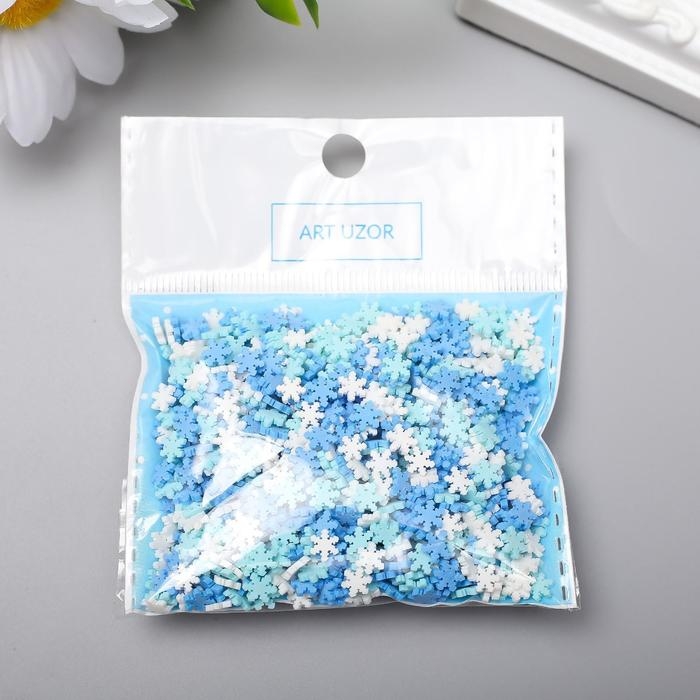 Декор для творчества пластик Декор для творчества пластик "Снежинки" набор 20 гр МИКС