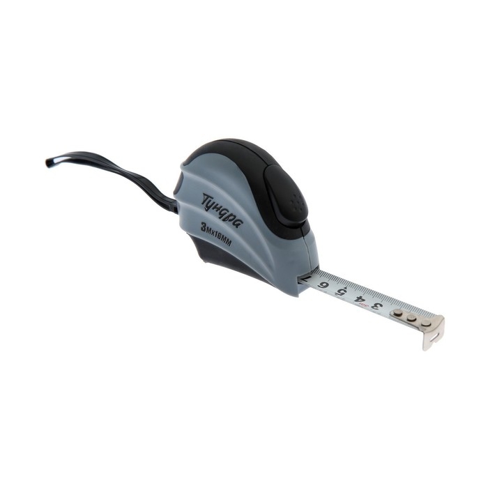 Рулетка ТУНДРА, двухкомпонентный корпус, автостоп, 3 м х 16 мм Рулетка ТУНДРА, двухкомпонентный корпус, автостоп, 3 м х 16 мм