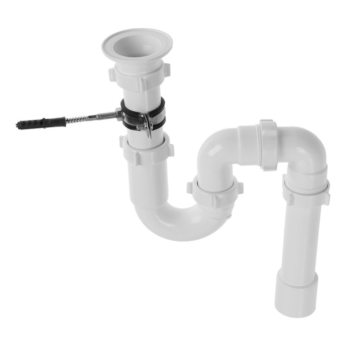 Сифон для мойки ORIO RS-4108, 1 1/2 Сифон для мойки ORIO RS-4108, 1 1/2"х40 мм, круглая воронка d=70 мм, с трубой 40х40/50 мм