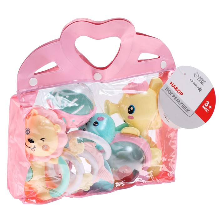 Набор погремушек «Нежность», в сумочке, 5 шт., цвет МИКС, Крошка Я Набор погремушек «Нежность», в сумочке, 5 шт., цвет МИКС, Крошка Я
