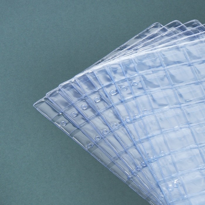 Набор листов для монет, формат Набор листов для монет, формат "Оптима", 10 листов 200 х 250 мм, на 48 ячеек 28 х 28 мм