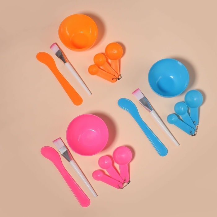 Косметический набор для масок, 6 предметов, цвет МИКС Косметический набор для масок, 6 предметов, цвет МИКС