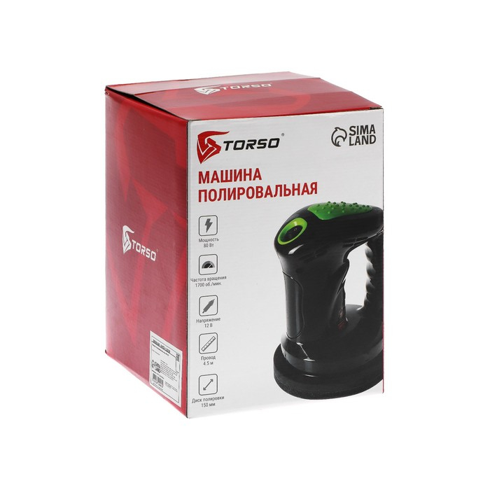 Машина полировальная Torso, 12 В, 80 Вт, 1700 об/мин, 150 мм, провод 4.5 м Машина полировальная Torso, 12 В, 80 Вт, 1700 об/мин, 150 мм, провод 4.5 м