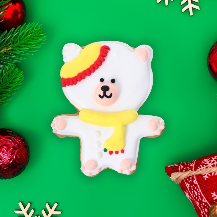 Новый год. Печенье ванильное Новый год. Печенье ванильное "Мишутка" 40 гр (1кор=15шт)