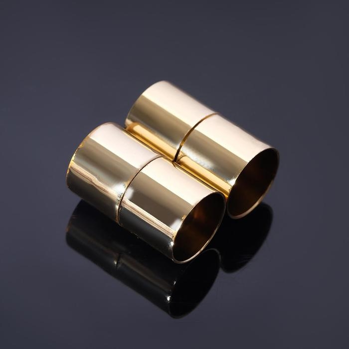 Замок-концевик магнитный, L=20 мм, d (внутренний)=12 мм, (набор 2 шт.), цвет золото Замок-концевик магнитный, L=20 мм, d (внутренний)=12 мм, (набор 2 шт.), цвет золото