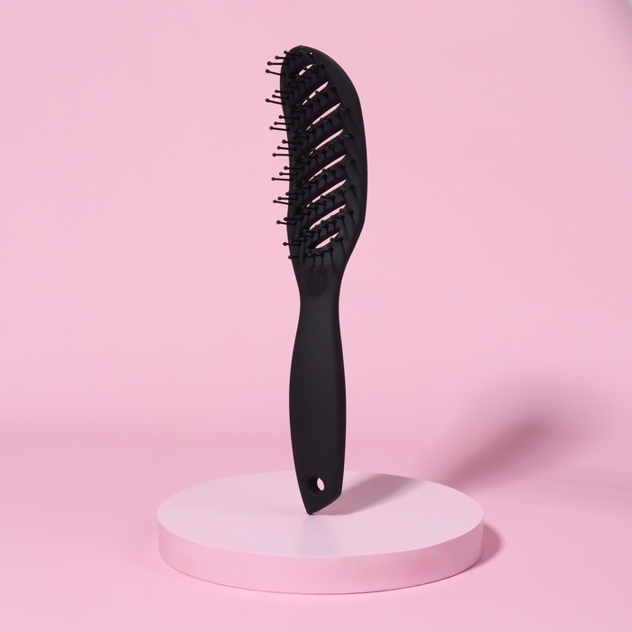 Расчёска массажная, вентилируемая, 4 × 24 см, цвет чёрный