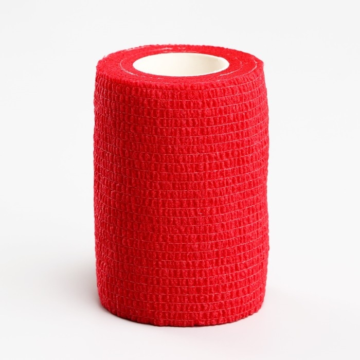 Бинт самофиксирующийся, 7,5 см, макс. растяжимость 4,5 м, красный Бинт самофиксирующийся, 7,5 см, макс. растяжимость 4,5 м, красный