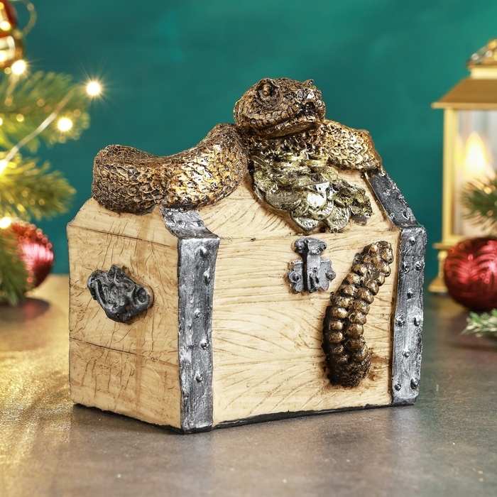 Новый год. Символ 2025. Копилка Новый год. Символ 2025. Копилка "Сундук со змеями" цветная