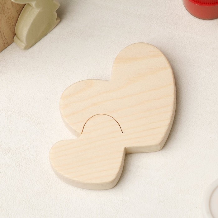 Заготовка для творчества Заготовка для творчества "Два сердечка", 8,8 х 6,2 х 1,2 см, сосна