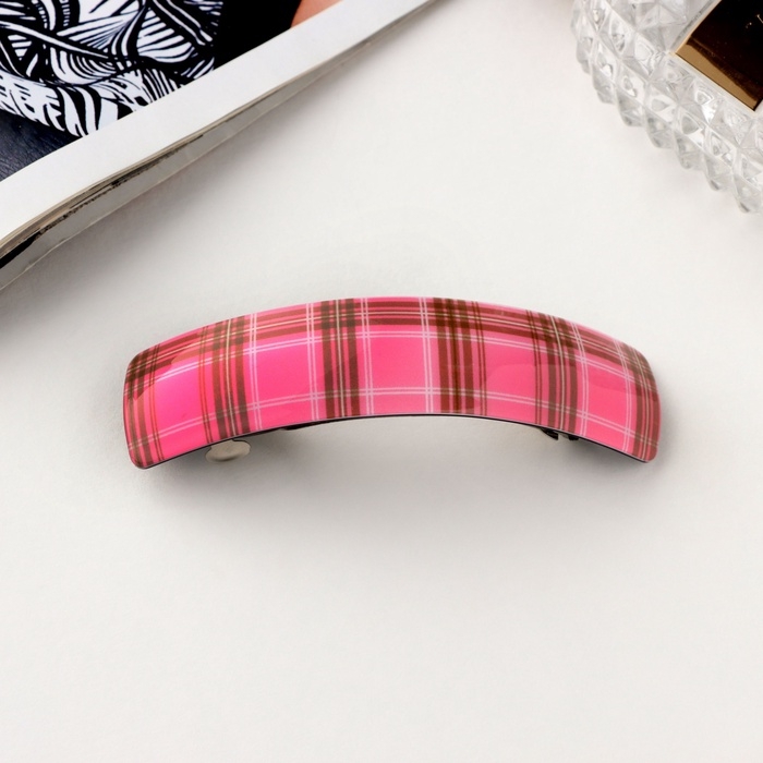 Заколка-автомат для волос Заколка-автомат для волос "Сильва" клетка блеск, 9 см, микс