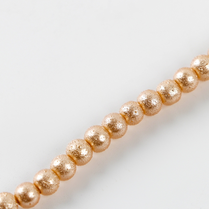 Бусины из стекла, набор 140 шт., размер 1 шт. — 6 мм, цвет золотой
