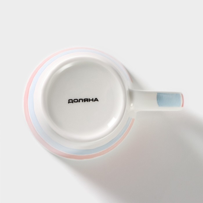 Набор кружек фарфоровых Доляна «Цветной дым», 4 предмета: 340 мл Набор кружек фарфоровых Доляна «Цветной дым», 4 предмета: 340 мл