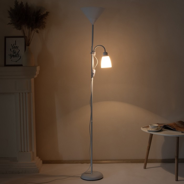 Торшер  Торшер "Тренд 2" 1х40Вт Е27+1хЕ27 40Вт белый 22х22х180 см.