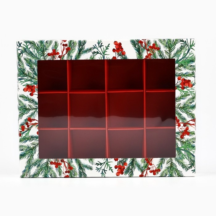 Коробка складная под 12 конфет «Новогодний аромат», 14.4 х 18.4 х 3.8 см, Новый год