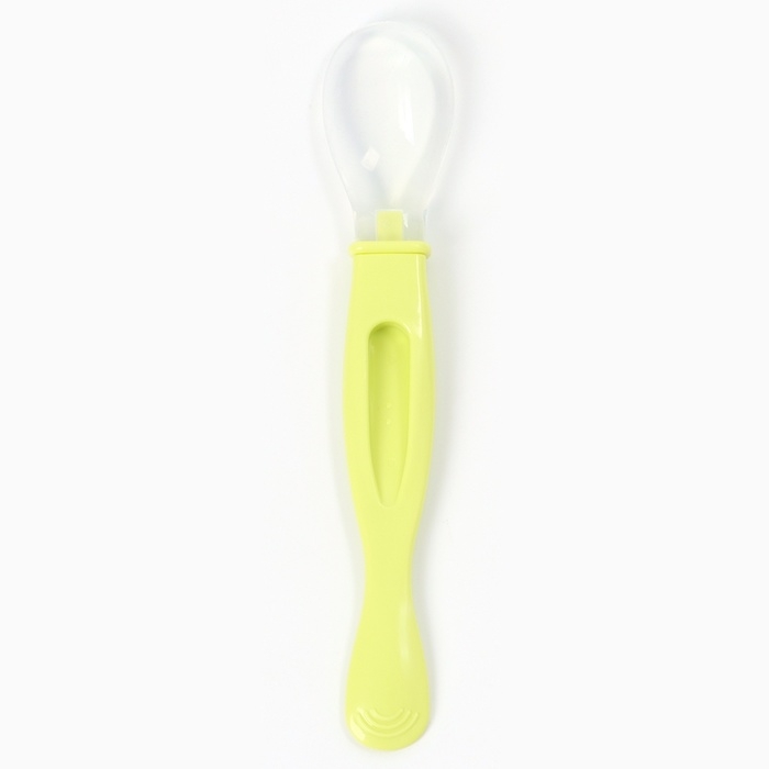 Ложка детская силиконовая для кормления, цвет зеленый Ложка детская силиконовая для кормления, цвет зеленый