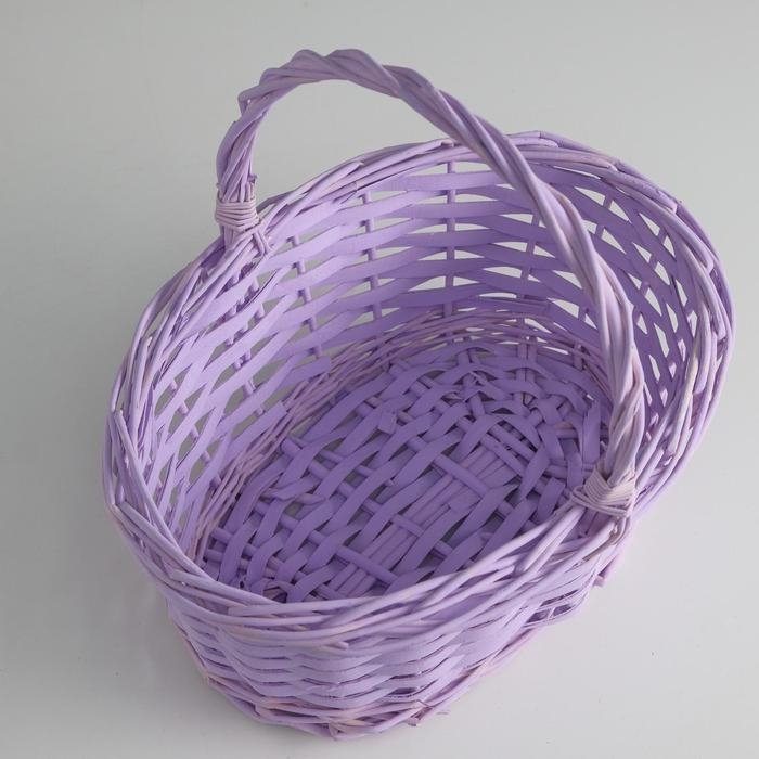 Корзина плетеная, ива, 30х21х12х25 см, сиреневый Корзина плетеная, ива, 30х21х12х25 см, сиреневый