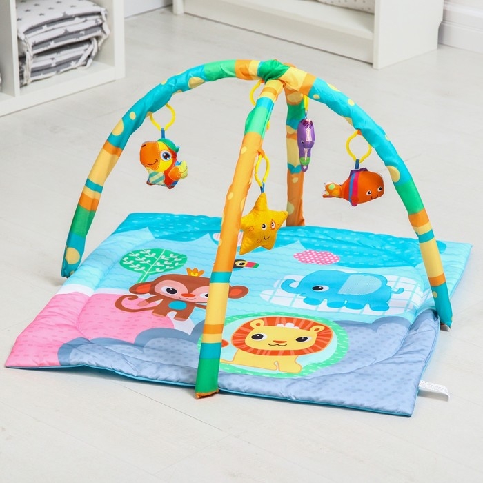 Развивающий коврик с дугами «Друзья Африки», квадратный, 76х76х0,5 см Развивающий коврик с дугами «Друзья Африки», квадратный, 76х76х0,5 см