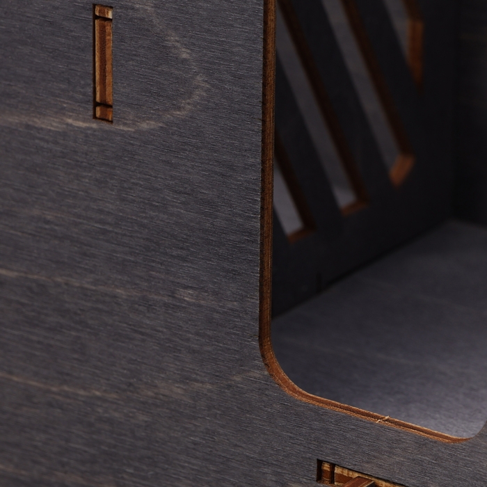 Подставка - органайзер деревянный Доляна «Барный», под стаканы, крышки, трубочки, салфетки, 29,4×29,4×29,4 см, цвет тёмный