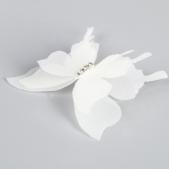 Декор для творчества «Бабочка», трёхслойный, набор 12 шт., размер 1 шт. — 5 × 4,5 см, цвет молочный Декор для творчества «Бабочка», трёхслойный, набор 12 шт., размер 1 шт. — 5 × 4,5 см, цвет молочный