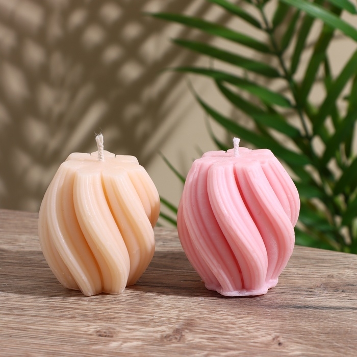 Свеча  Свеча "Волнистые линии" 5х5х6 см, соевый воск МИКС