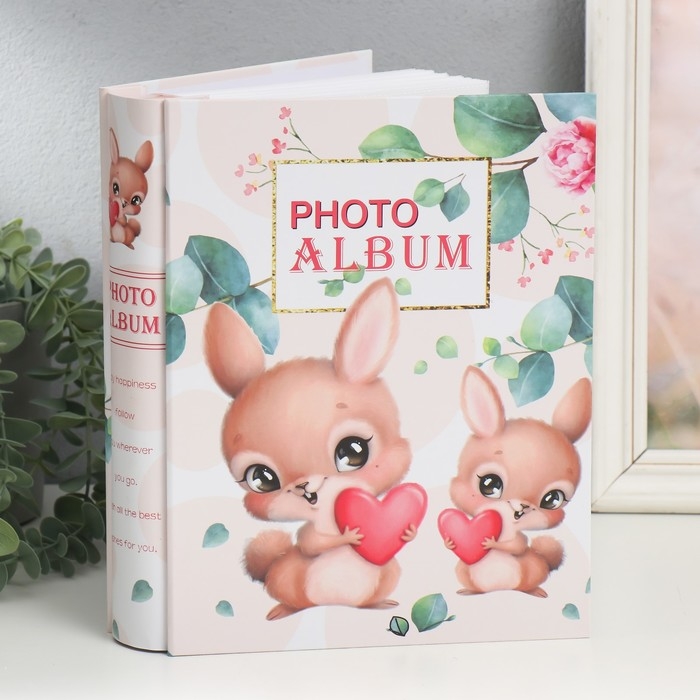 Фотоальбом на 200 фото 10х15 см Фотоальбом на 200 фото 10х15 см "Любящие зайки" МИКС 26х20,5х5,6 см