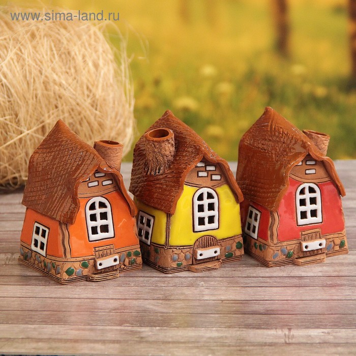 Аромалампа Домик «Забава», малая, 9 см, ручная работа, микс Аромалампа Домик «Забава», малая, 9 см, ручная работа, микс