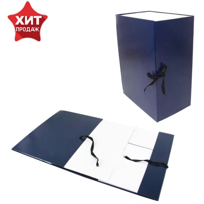 Короб архивный с завязками А4 Calligrata, 150 мм, бумвинил, до 1400 листов, синий Короб архивный с завязками А4 Calligrata, 150 мм, бумвинил, до 1400 листов, синий