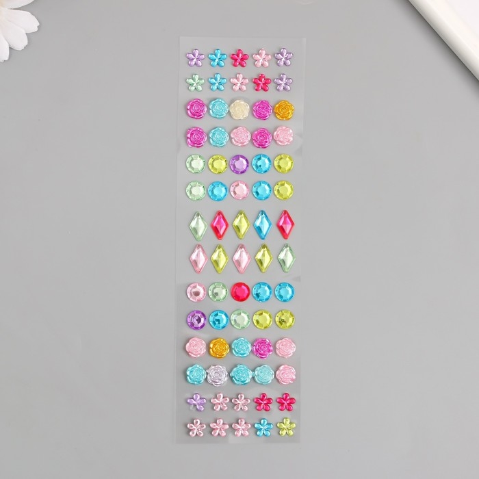 Наклейка стразы пластик Наклейка стразы пластик "Кристаллы" МИКС 26х7 см